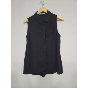 Chole K Sleeveless‎ Sheer Button-up Blouse Size medium Pre-owned great condition